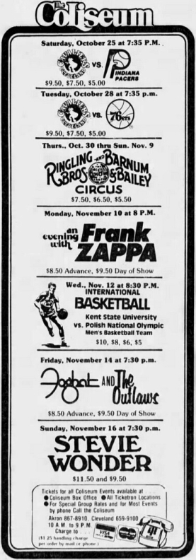10/11/1980Richfield Coliseum, Richfield, OH
